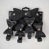 Набор фиксаций с бантиками из черной натуральной кожи - Crazy Handmade - купить с доставкой в Подольске