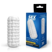 Белый стимулятор с наружным рельефом в виде рогожки - Sex Expert - в Подольске купить с доставкой