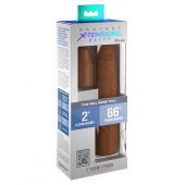 Коричневая насадка на член 2  Silicone X-tension - 20,3 см. - Pipedream - в Подольске купить с доставкой