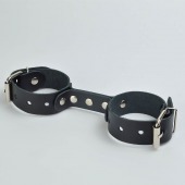Черные кожаные наручники-фиксатор - Sitabella - купить с доставкой в Подольске