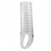 Прозрачная насадка на пенис с ребрышками и подхватом мошонки - Baile - в Подольске купить с доставкой