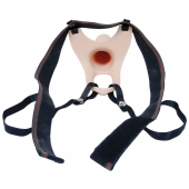 Телесный полый страпон на ремешках - 16,5 см. - Boys of Toys - купить с доставкой в Подольске