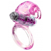 Розовое эрекционное виброкольцо с клиторальным зайчиком - Boys of Toys - в Подольске купить с доставкой