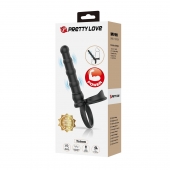 Черная насадка на член для двойного проникновения Tatum с вибрацией - Baile - купить с доставкой в Подольске