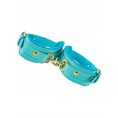 Голубые двуслойные кожаные оковы - Pecado - купить с доставкой в Подольске