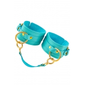 Голубые однослойные кожаные оковы - Pecado - купить с доставкой в Подольске