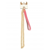 Розовый кожаный поводок с карабином для ошейника - 80 см. - Pecado - купить с доставкой в Подольске