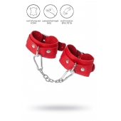 Красные кожаные наручники-браслеты со скруглёнными углами - Pecado - купить с доставкой в Подольске
