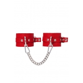 Красные мягкие кожаные оковы с люверсами - Pecado - купить с доставкой в Подольске