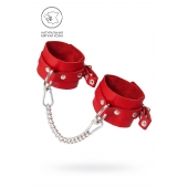 Красные мягкие кожаные оковы с люверсами - Pecado - купить с доставкой в Подольске