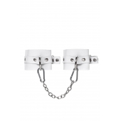 Белые мягкие кожаные оковы с люверсами - Pecado - купить с доставкой в Подольске