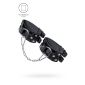 Черные кожаные оковы с двумя ремешками - Pecado - купить с доставкой в Подольске