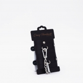 Черные кожаные наручники с хромированной фурнитурой - Crazy Handmade - купить с доставкой в Подольске