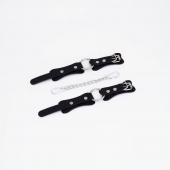 Черные кожаные наручники с кольцом - Crazy Handmade - купить с доставкой в Подольске