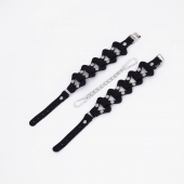 Черные кожаные наручники из звеньев - Crazy Handmade - купить с доставкой в Подольске