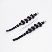 Черные кожаные оковы из звеньев - Crazy Handmade - купить с доставкой в Подольске