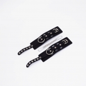 Черные кожаные наручники Sex - Crazy Handmade - купить с доставкой в Подольске