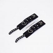 Черные кожаные наручники Sex - Crazy Handmade - купить с доставкой в Подольске