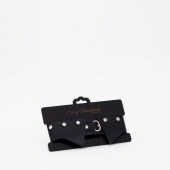 Черный однослойный кожаный ошейник с имитацией воротничка - Crazy Handmade - купить с доставкой в Подольске