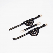 Черные оковы с золотистой фурнитурой - Crazy Handmade - купить с доставкой в Подольске