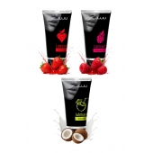 Набор из 3 съедобных лубрикантов JUJU (клубника, малина, кокос) - JuJu - купить с доставкой в Подольске