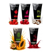 Набор из 5 съедобных лубрикантов JUJU (клубника, малина, тропические фрукты, вишня, кокос) - JuJu - купить с доставкой в Подольске