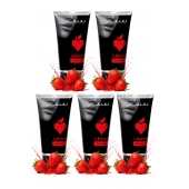 Набор из 5 съедобных лубрикантов JUJU со вкусом клубники - JuJu - купить с доставкой в Подольске