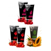 Набор из 5 съедобных лубрикантов JUJU (клубника х 2, малина х 2, тропические фрукты) - JuJu - купить с доставкой в Подольске