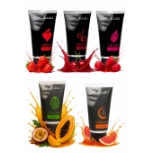 Набор из 5 съедобных лубрикантов JUJU (клубника, малина, тропические фрукты, вишня, грейпфрут) - JuJu - купить с доставкой в Подольске