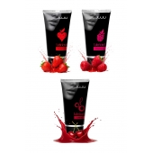 Набор из 3 съедобных лубрикантов JUJU (клубника, малина, вишня) - JuJu - купить с доставкой в Подольске