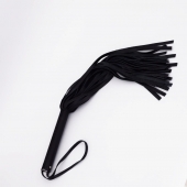 Черный кожаный флоггер - 45 см. - Crazy Handmade - купить с доставкой в Подольске