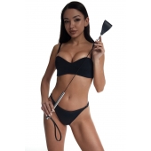 Стек с широким черным кожаным наконечником и металлической ручкой - 67 см. - Crazy Handmade - купить с доставкой в Подольске