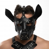 Черная кожаная маска «Собака» - Crazy Handmade - купить с доставкой в Подольске