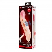 Телесная удлиняющая насадка с рельефом и вибрацией Brad - 21,3 см. - Baile - в Подольске купить с доставкой