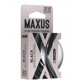 Черные утолщенные презервативы MAXUS Extra Strong с железным кейсом - 3 шт. - Maxus - купить с доставкой в Подольске