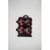 Черно-красные кожаные наручники с бантиками - Crazy Handmade - купить с доставкой в Подольске