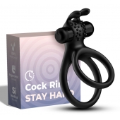 Черное эрекционное виброкольцо с подхватом мошонки Stay Hard - Boys of Toys - в Подольске купить с доставкой