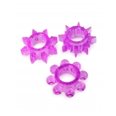 Набор из 3 лиловых эрекционных колец различной формы - Erowoman-Eroman - в Подольске купить с доставкой