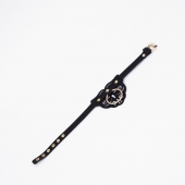 Черный чокер с клепками и золотистой фурнитурой - Crazy Handmade - купить с доставкой в Подольске