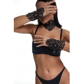 Фигурный набор для БДСМ-игр с узорами и золотистой фурнитурой - Crazy Handmade - купить с доставкой в Подольске