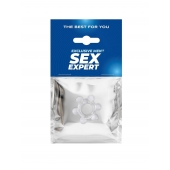 Прозрачное эластичное эрекционное кольцо с 6 шариками - Sex Expert - в Подольске купить с доставкой