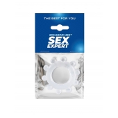 Прозрачное эрекционное кольцо со стимулирующими шариками - Sex Expert - в Подольске купить с доставкой