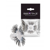 Эластичное эрекционное кольцо с черными «ресничками» - Sextaz - в Подольске купить с доставкой