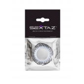 Эластичное эрекционное колечко с черными «ресничками» - Sextaz - в Подольске купить с доставкой