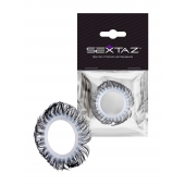 Эластичное эрекционное колечко с черными «ресничками» - Sextaz - в Подольске купить с доставкой