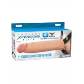Телесный пустотелый фаллопротез 9’’ Hollow Silicone Strap-On - 24,1 см. - Pipedream - купить с доставкой в Подольске