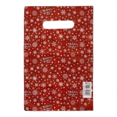 Красный подарочный новогодний пакет с вырубной ручкой (20х30 см) - Сима-Ленд - купить с доставкой в Подольске