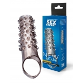 Дымчатая насадка на пенис с шипами и выпуклостями - 12 см. - Sex Expert - в Подольске купить с доставкой
