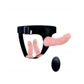 Женский страпон с 3 насадками и вибрацией - Erowoman-Eroman - купить с доставкой в Подольске