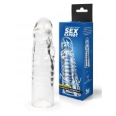 Прозрачная закрытая насадка на член - 15 см. - Sex Expert - в Подольске купить с доставкой